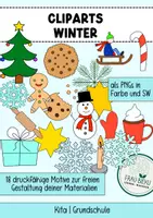 Vorschau - selbst erstellte Cliparts/Grafiken - Cliparts Illustrationen Winter 18 Grafiken druckfähig SW + Farbe - Deckblatt