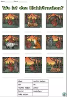 Vorschau - Arbeitsblätter - Wörterliste Präpositionen "Wo ist das Eichhörnchen?" Tiere im Wald - DaZ / DaF / Deutsch - Seite 1