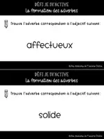 Aperçu - Jeux - Défi Je m'active: Former des adverbes - Page de couverture