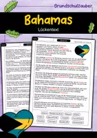 Vorschau - Arbeitsblätter - Lückentext Bahamas - Deckblatt