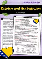 Vorschau - Arbeitsblätter - Lückentext Bosnien und Herzegowina - Deckblatt