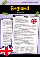 Vorschau - Arbeitsblätter - Lückentext England - Deckblatt
