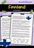 Vorschau - Arbeitsblätter - Lückentext Finnland - Deckblatt
