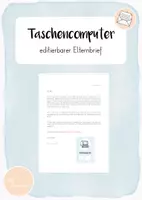 Vorschau - Merkblätter - Editierbarer Elternbrief: Arbeit mit dem Taschencomputer - Deckblatt