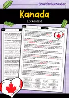 Vorschau - Arbeitsblätter - Lückentext Kanada - Deckblatt