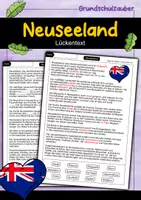 Vorschau - Arbeitsblätter - Lückentext Neuseeland - Deckblatt