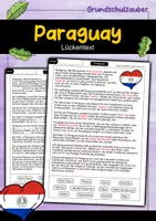 Vorschau - Arbeitsblätter - Lückentext Paraguay - Deckblatt