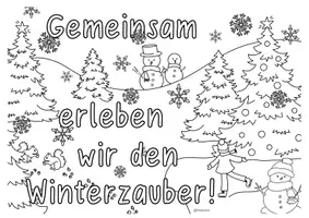 Vorschau - Mal- und Bastelvorlagen - Ausmalbilder „Gemeinsam erleben wir ..“/ Winter - Seite 2