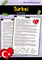 Vorschau - Arbeitsblätter - Lückentext Türkei - Deckblatt