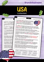 Vorschau - Arbeitsblätter - Lückentext USA - Deckblatt