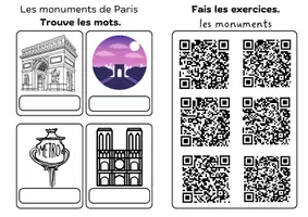 Vorschau - Arbeitsblätter - Les monuments de Paris - QR-Code-Aufgaben - Deckblatt