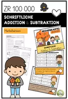 Vorschau - Arbeitsblätter - Rechenkartei: Schriftliche Addition und Subtraktion - ZR 100000 - Herbstversion - Deckblatt