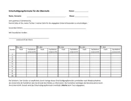 Vorschau - Anderer Materialtyp - Entschuldigungsformular Oberstufe (modifizierbar) - Seite 2