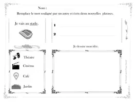 Aperçu - Feuilles d'exercices - Écrire des phrases simples / Writing french sentences - Page 3