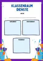 Vorschau - Poster - Klassendienste Wochenübersicht - Deckblatt