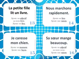 Aperçu - Cartes d'exercices - 24 cartes à tâches - Embellir mes phrases - Task Cards - Page de couverture