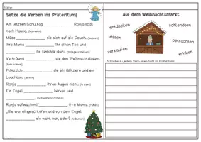 Vorschau - Arbeitsblätter - Weihnachtliche Übungen zu den Zeiten - Präsens, Präteritum und Perfekt - Seite 2