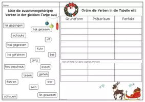 Vorschau - Arbeitsblätter - Weihnachtliche Übungen zu den Zeiten - Präsens, Präteritum und Perfekt - Seite 3
