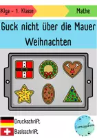 Vorschau - Spiele - Guck nicht über die Mauer: Zählen und Formen erkennen (Weihnachten) - Deckblatt