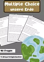 Vorschau - Arbeitsblätter - 40 Multiple-Choice-Fragen zum Thema Unsere Erde in Geographie - Deckblatt