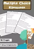 Vorschau - Arbeitsblätter - 40 Multiple-Choice-Fragen zum Thema Klimazonen im Fach Geographie - Deckblatt
