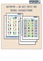 Vorschau - Arbeitsblätter - Antonyme – die Welt bietet uns überall Gegensatzpaare + Merkspiel - Deckblatt