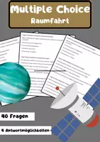 Vorschau - Arbeitsblätter - 40 Multiple-Choice-Fragen Raumfahrt - Deckblatt