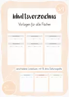 Vorschau - Anderer Materialtyp - Mappenführung: Verschiedene Vorlagen für Inhaltsverzeichnis - Deckblatt