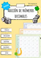 Vista previa - Juegos / Gamificación - Adición de decimales - Juego de dados - Portada