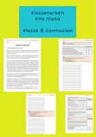 Vorschau - Klassenarbeiten - Klassenarbeit | Englisch | Ellis Island | Klasse 8 - Deckblatt