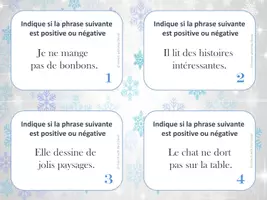 Aperçu - Cartes d'exercices - La phrase négative - 40 Cartes à tâches - Page 1