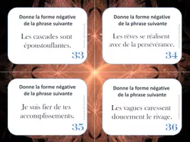 Aperçu - Cartes d'exercices - La phrase négative - 40 Cartes à tâches - Page de couverture