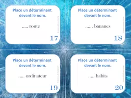 Aperçu - Cartes d'exercices - 20 cartes à tâches - Le déterminant / FRENCH GRAMMAR TASK CARDS - Page de couverture