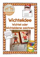 Vorschau - Aufgabenkarten - Wichtelidee Wichtel zeichnen - Deckblatt