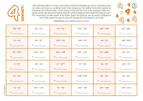 Vorschau - Arbeitsblätter - Dezimalzahlen subtrahieren - Spiel - Seite 3