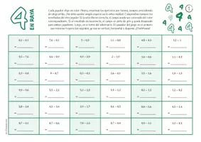 Vista previa - Juegos / Gamificación - Restar con números decimales - Juego (4 en raya) - página 1