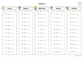 Vista previa - Juegos / Gamificación - Resta de números decimales - deberes - página 1