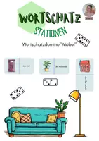 Vorschau - Spiele - Wortschatz "Möbel": Domino - Deckblatt