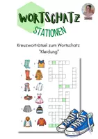 Vorschau - Spiele - Wortschatz "Kleidung": Kreuzworträtsel - Deckblatt