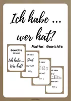 Vorschau - Spiele - Ich habe wer hat - Gewichte (Mathe) - Deckblatt