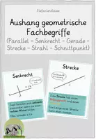 Vorschau - Präsentationen/Tafelbilder - Aushang geometrische Fachbegriffe Geodreieck (Parallel, Senkrecht, Gerade, Strecke...) - Deckblatt