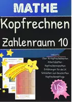 Vorschau - Aufgabenkarten - Mathe: Kopfrechnen im Zahlenraum bis 10 Klasse 1 - Deckblatt