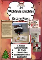 Vorschau - Arbeitsblätter - Wichtel Klasse 2 Escape Room Adventskalender 24 Wichtelbriefe - Deckblatt