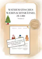 Vorschau - Arbeitsblätter - Mathematisches Weihnachtsrätsel ZR 1000 Klasse 3/4 (Version 2) - Deckblatt