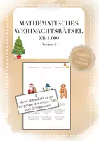 Vorschau - Arbeitsblätter - Mathematisches Weihnachtsrätsel ZR 1000 Klasse 3/4 (Version 3) - Deckblatt