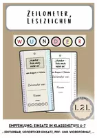 Vorschau - Arbeitsblätter - Wunder (Raquel Palacio): Lesezeichen - Zeilometer - Deckblatt