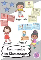 Vorschau - Poster - Kommandos im Klassenraum - Verringerung von Unterrichtsstörungen - Deckblatt