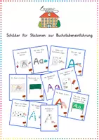 Vorschau - Anderer Materialtyp - Buchstabeneinführung: Schilder für Lernstationen (Bilderrahmen) - Deutsch - Kl. 1/2 - Deckblatt