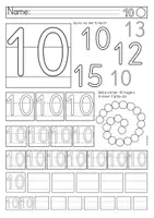 Vorschau - Arbeitsblätter - Zahl 10 (Zahldarstellung, Zahlzerlegung, Plus, Minus) - Seite 1
