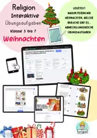 Vorschau - Unterrichtsreihen - Interaktive Übungsaufgaben, Lesetext Weihnachten, Advent im Religionsunterricht - Deckblatt